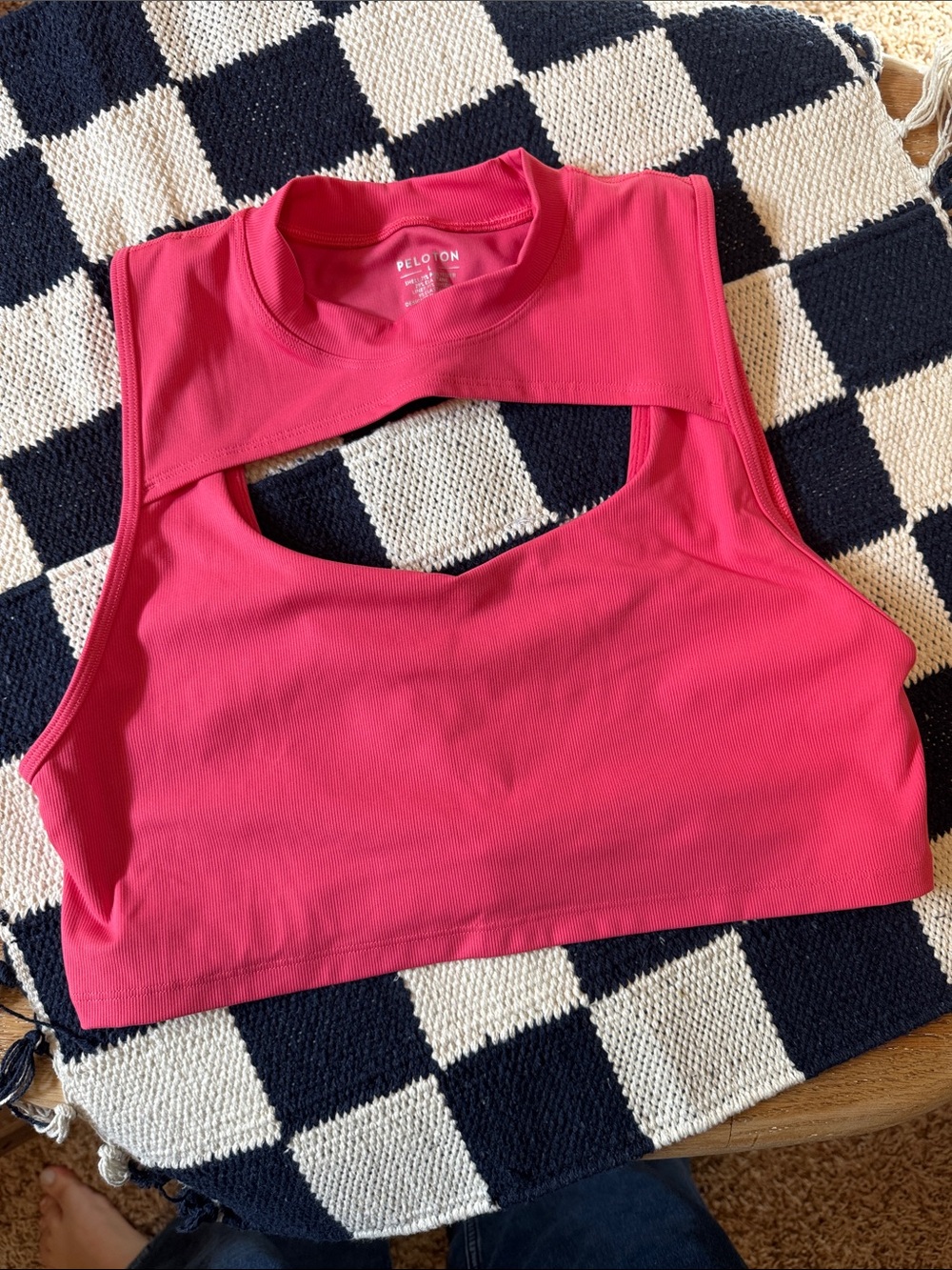 Peloton Hot Pink Cutout Crop Tank Bra